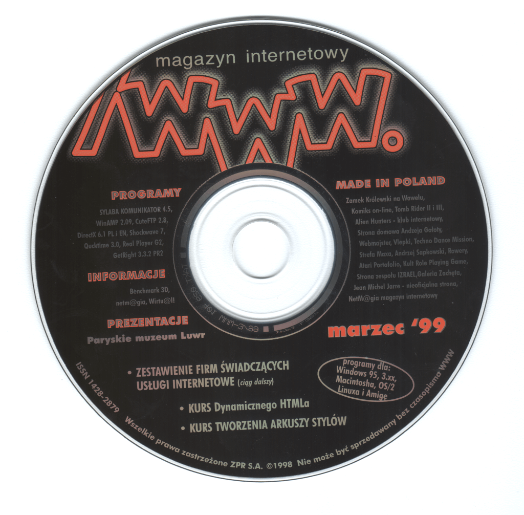 Płyta CD dołączona do czasopisma WWW